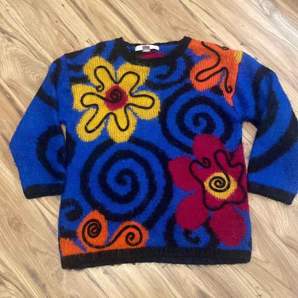 Limited 90’s Mohair/wool Sweater M/L Abstract Floral